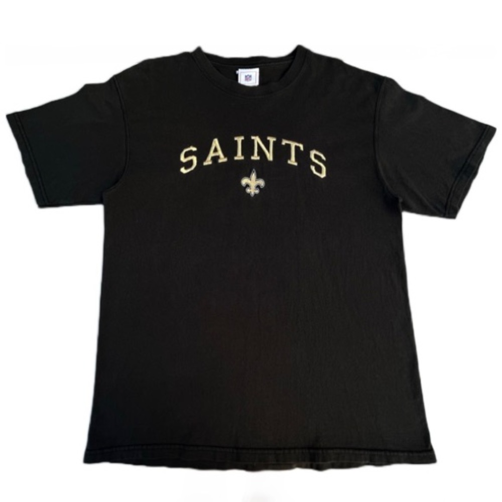 Vintage New Orleans Saints Embroidered Black T-shirt